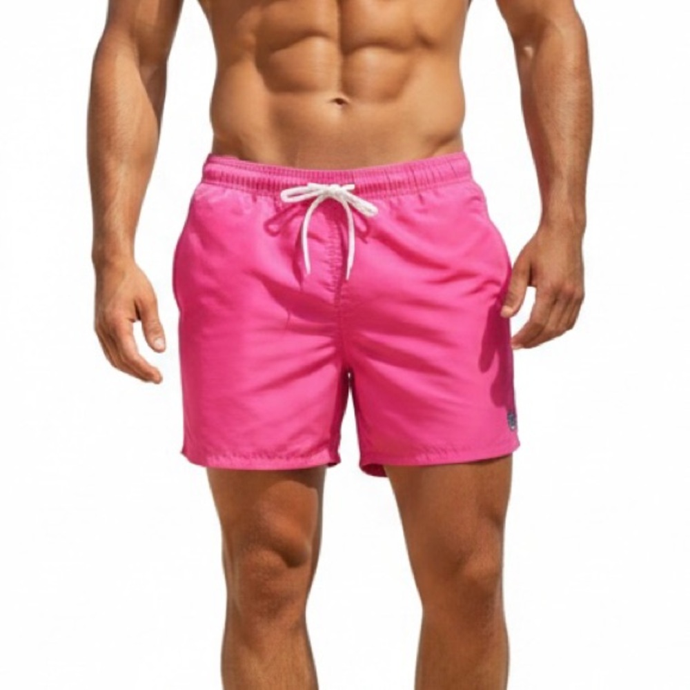 Urban Planet Neon Pink Unlined Elasticized Swim Trunks Board Shorts Mens Size L